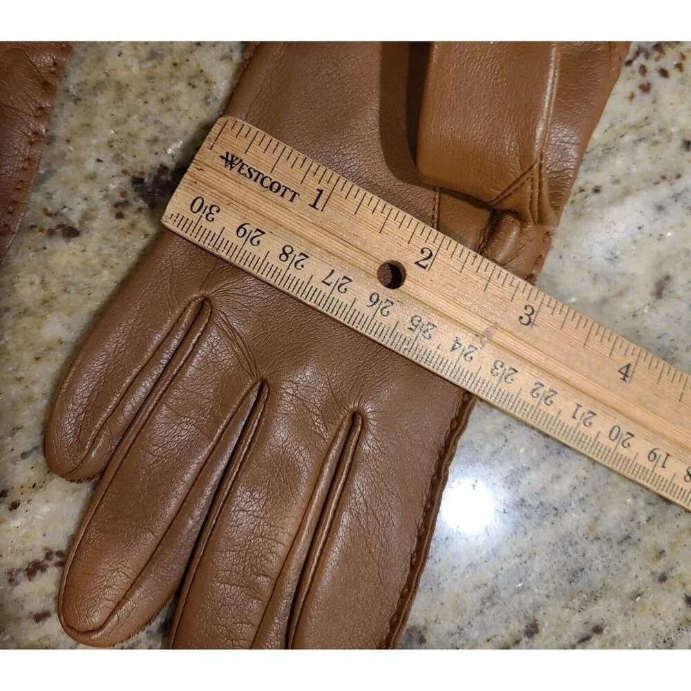 New! Vintage Size S Faux Leather Brown Lined 8